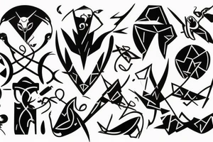 extreme minimalist of the 4 cardinal virtues tattoo idea