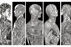 extreme minimalist of the 4 cardinal virtues: justice, temperance, courage and 
prudence tattoo idea