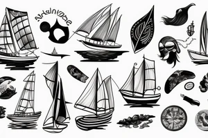 Nordic boat sailing tattoo idea