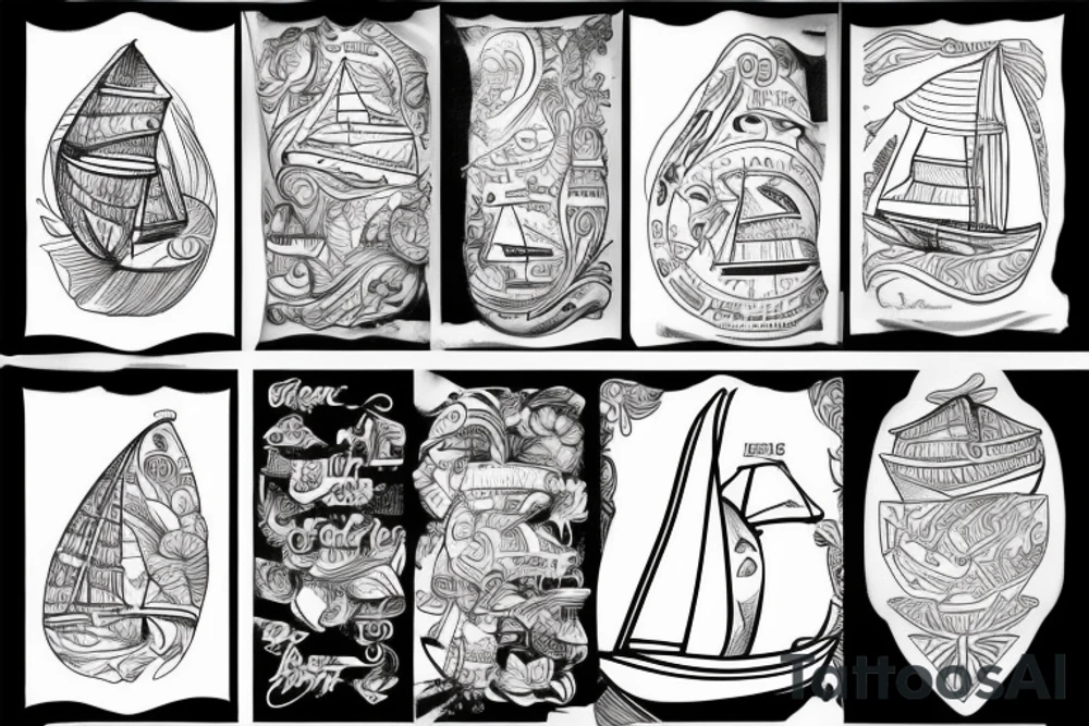 Nordic boat sailing tattoo idea