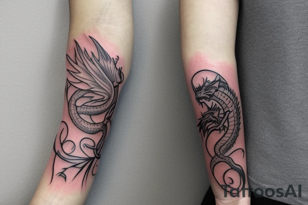 Dragon arm tattoo ethereal tattoo idea