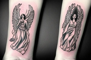 Angel with a handball tattoo idea