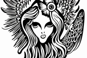 Old School Angel with a Ball in the hand tattoo idea