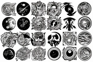 Transcending through space rainbow colors tattoo idea