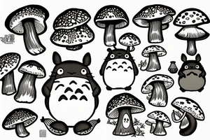 Mushroom totoro tattoo idea