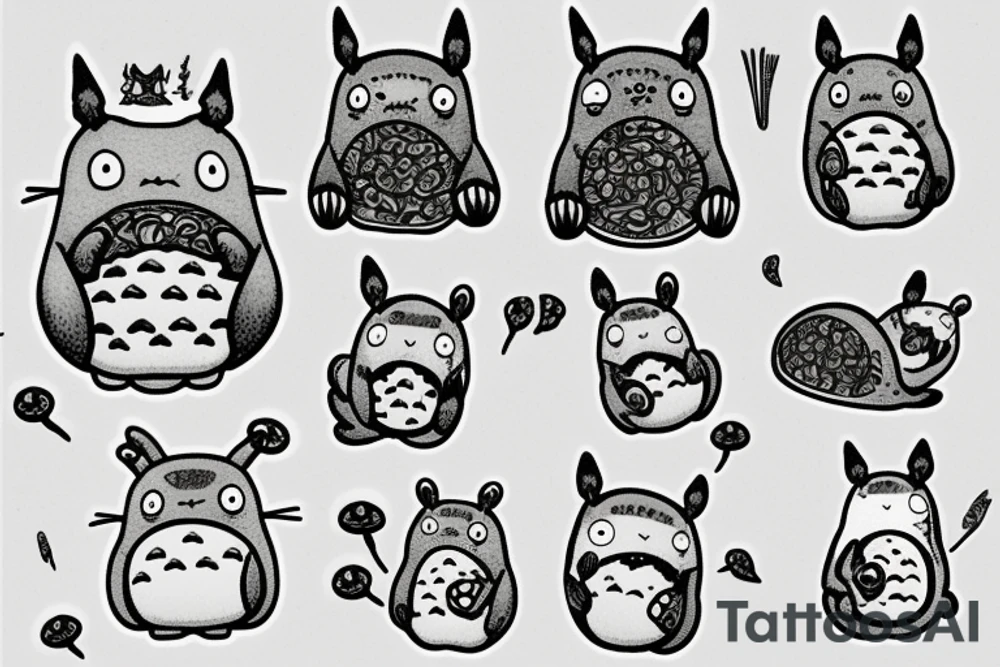 Mushroom totoro tattoo idea