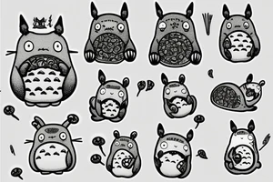 Mushroom totoro tattoo idea