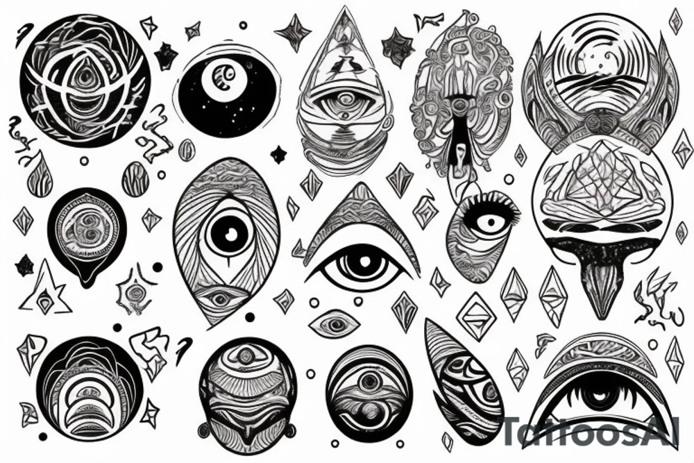 Third eye DMT space rainbow tattoo idea