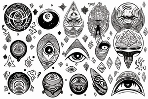 Third eye DMT space rainbow tattoo idea