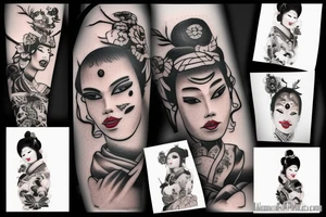 Peruvian geisha monster tattoo idea