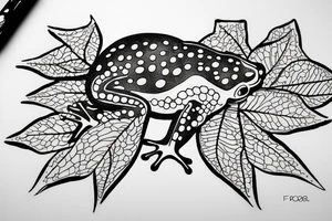 Frog on a Leaf while Rain tattoo idea