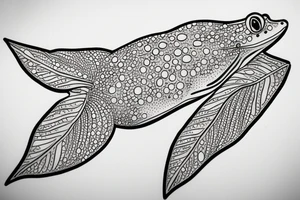 Frog on a Leaf while Rain tattoo idea