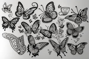 Teacup and Butterfly tattoo idea