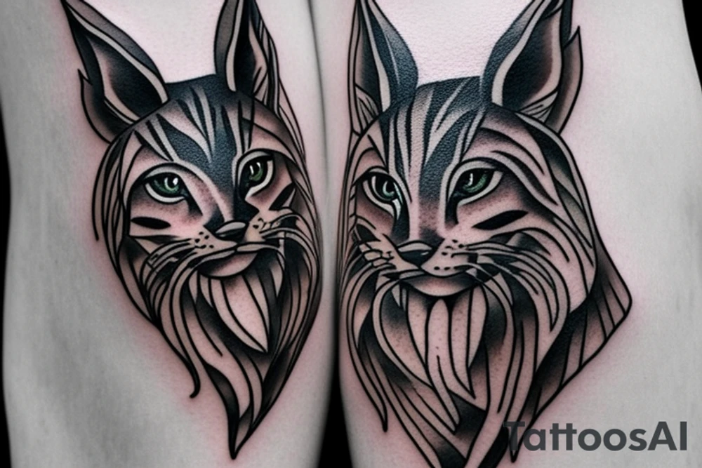realistic lynx tattoo idea
