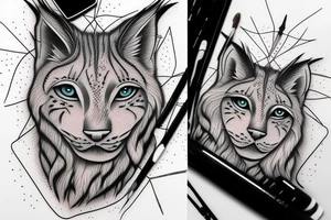 realistic agressive lynx tattoo idea