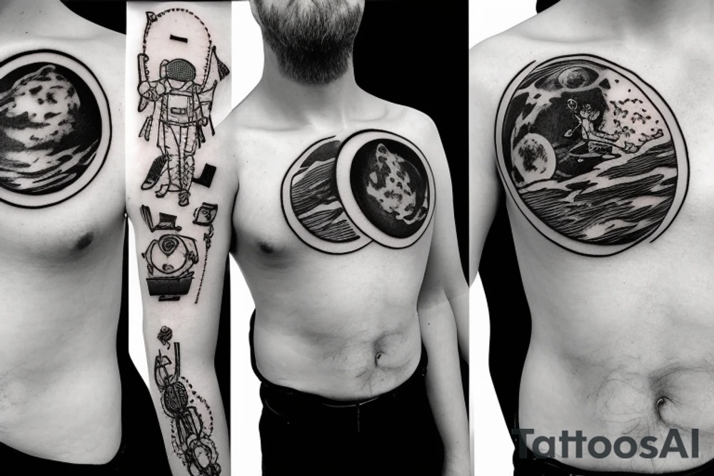 man on the moon tattoo idea