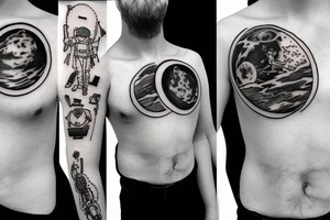 man on the moon tattoo idea