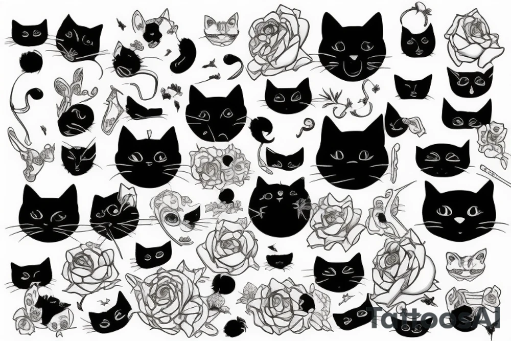 black cat tattoo idea