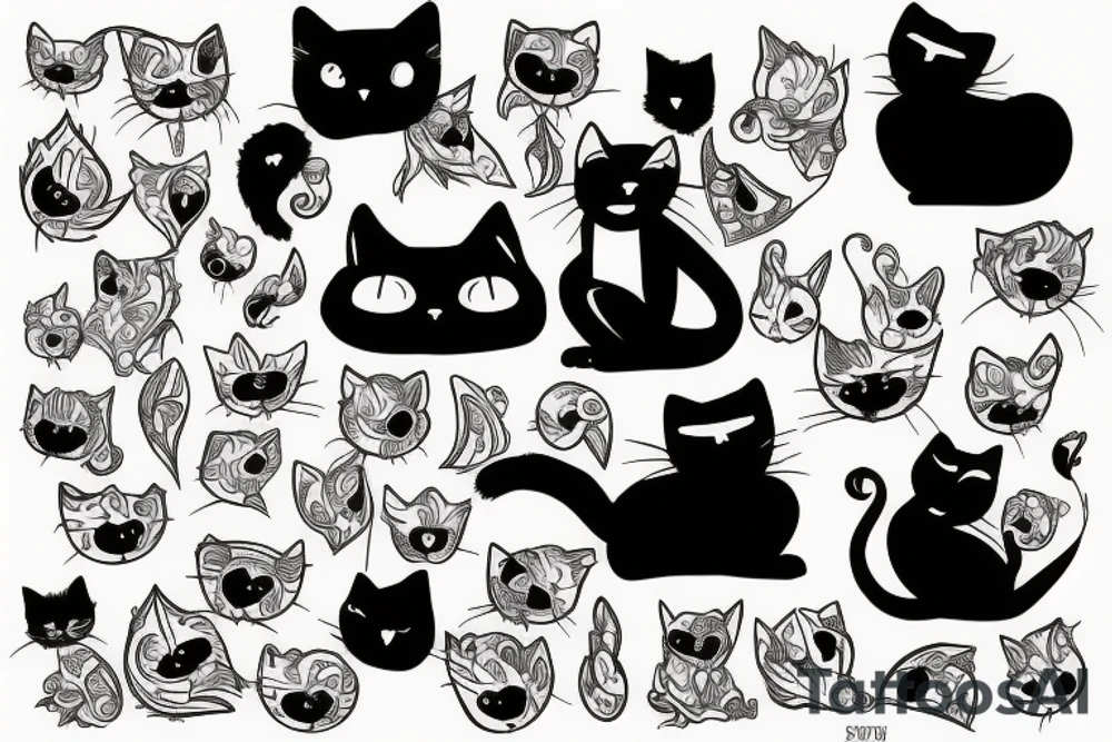 black cat tattoo idea