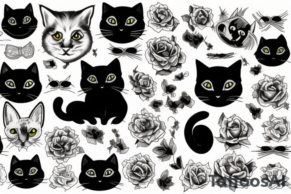 black cat tattoo idea