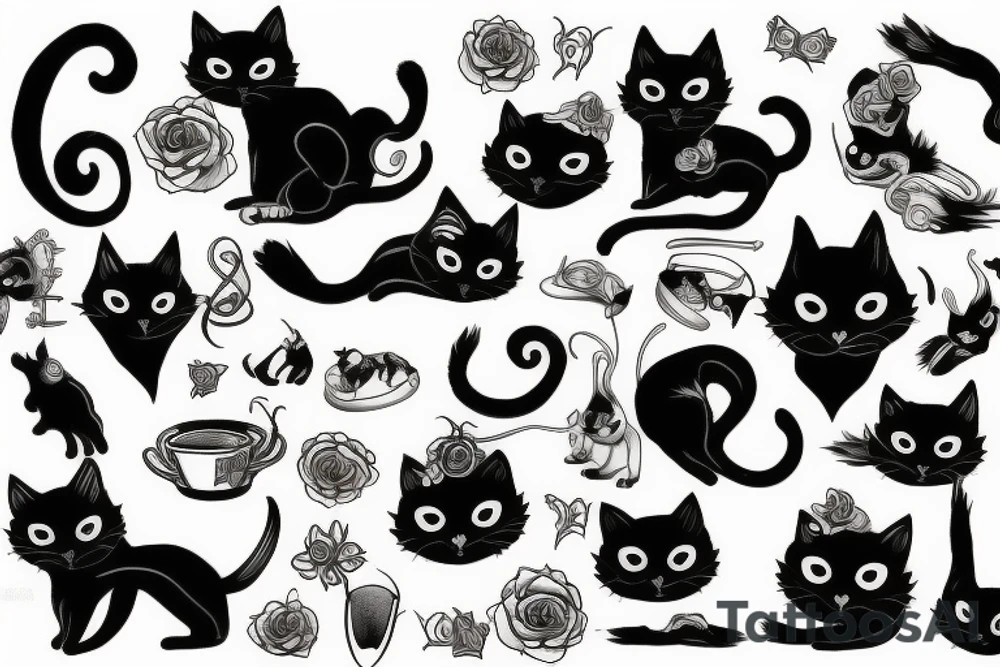 black cat tattoo idea