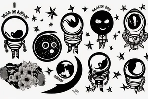 man on moon tattoo idea