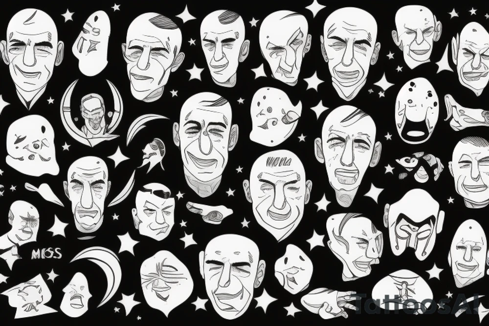 man on moon tattoo idea