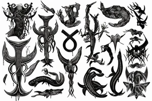 Leviathan Cross Dark Blackground tattoo idea