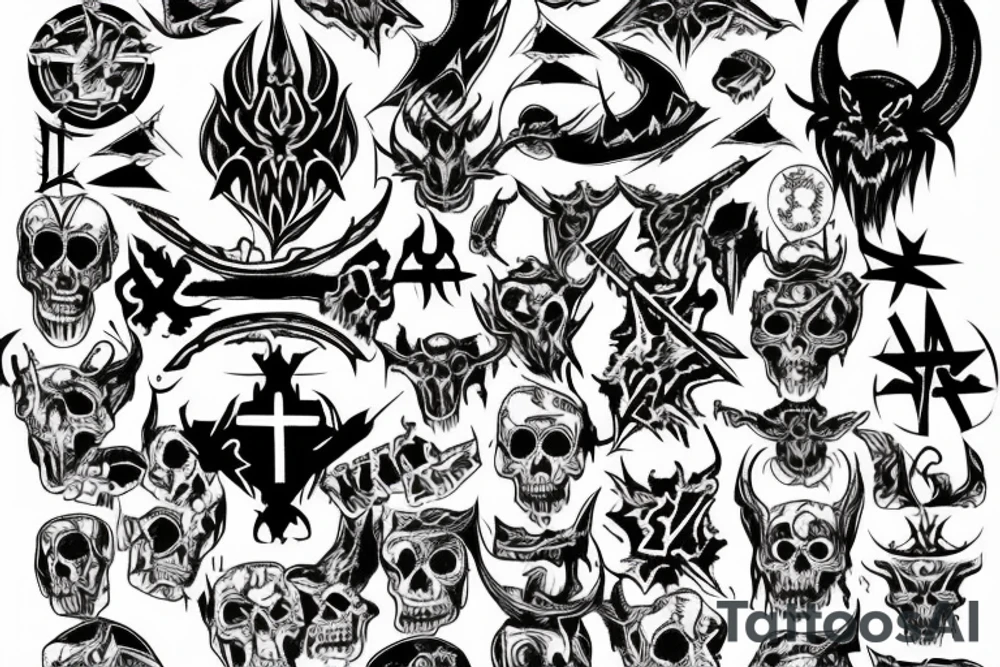 Satanic Cross Evil Bloody tattoo idea