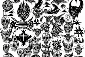 Satanic Cross Evil Bloody tattoo idea