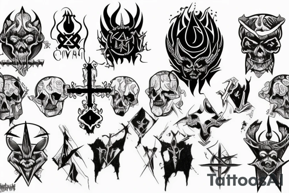 Satanic Cross Evil Bloody tattoo idea