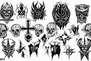 Satanic Cross Evil Bloody tattoo idea