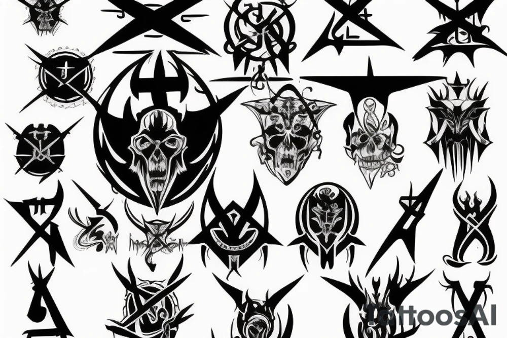Satanic Cross Evil tattoo idea