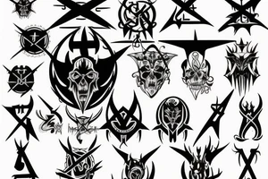 Satanic Cross Evil tattoo idea