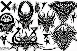 Satanic Cross Evil tattoo idea