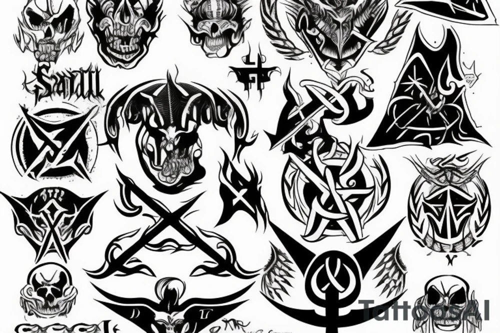 Satanic Cross Evil tattoo idea