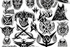 Satanic Cross Evil tattoo idea