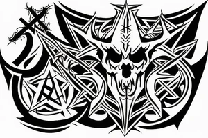 Satanic Cross Evil tattoo idea