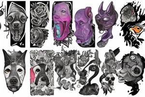 Scifi and pitbulls tattoo idea