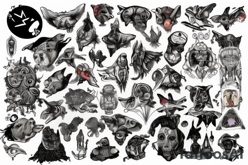 Scifi and pitbulls tattoo idea