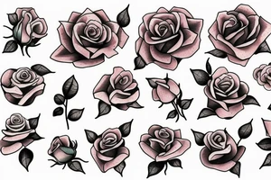 Rose and hearts near anchor tattoo idea