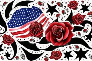 Chicago flag with roses for stars tattoo idea
