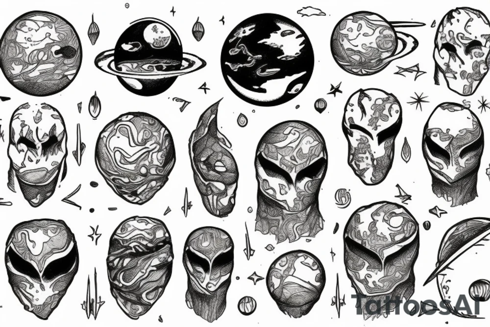 the planet Mars tattoo idea