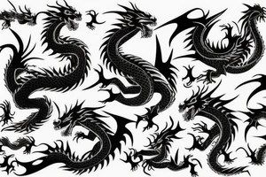 full back dragon tattoo with a Yakuza pattern tattoo idea