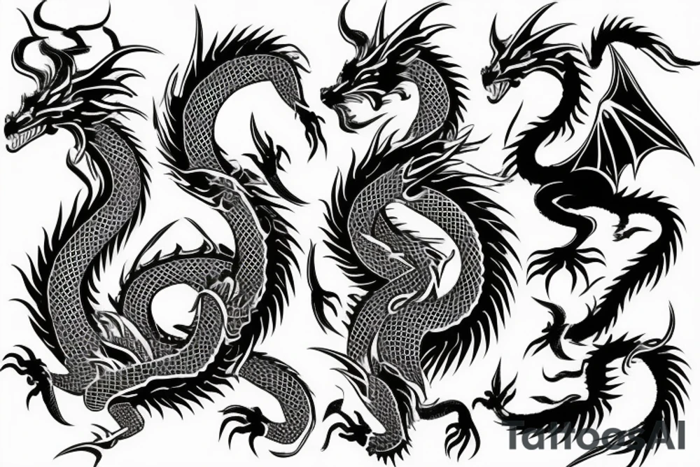 full back dragon tattoo with a Yakuza pattern tattoo idea
