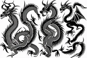 full back dragon tattoo with a Yakuza pattern tattoo idea