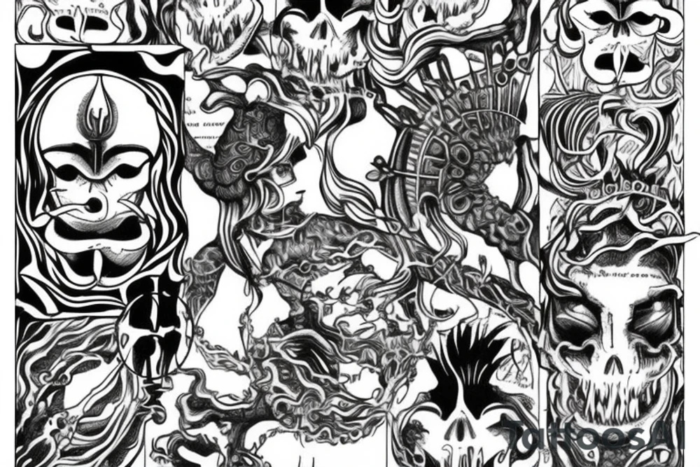 "Non deficere" writes with the Poseidons trident tattoo idea