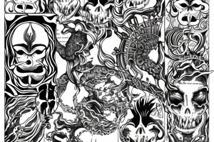 "Non deficere" writes with the Poseidons trident tattoo idea