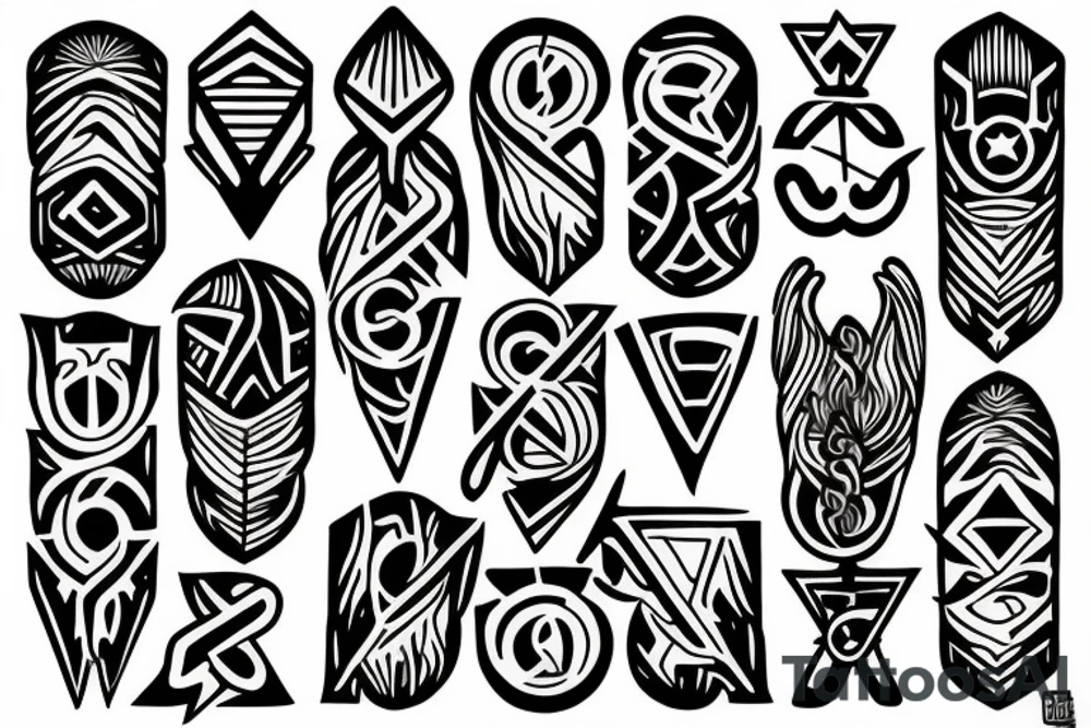 "Non deficere" writes with the Poseidons trident tattoo idea