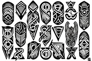 "Non deficere" writes with the Poseidons trident tattoo idea